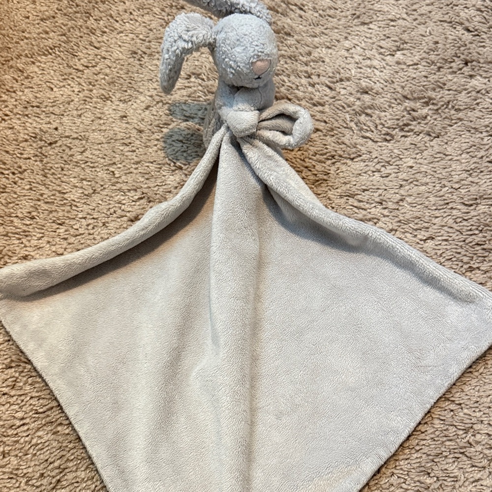Jellycat Gray Bunny Lovey Comfort Blanket